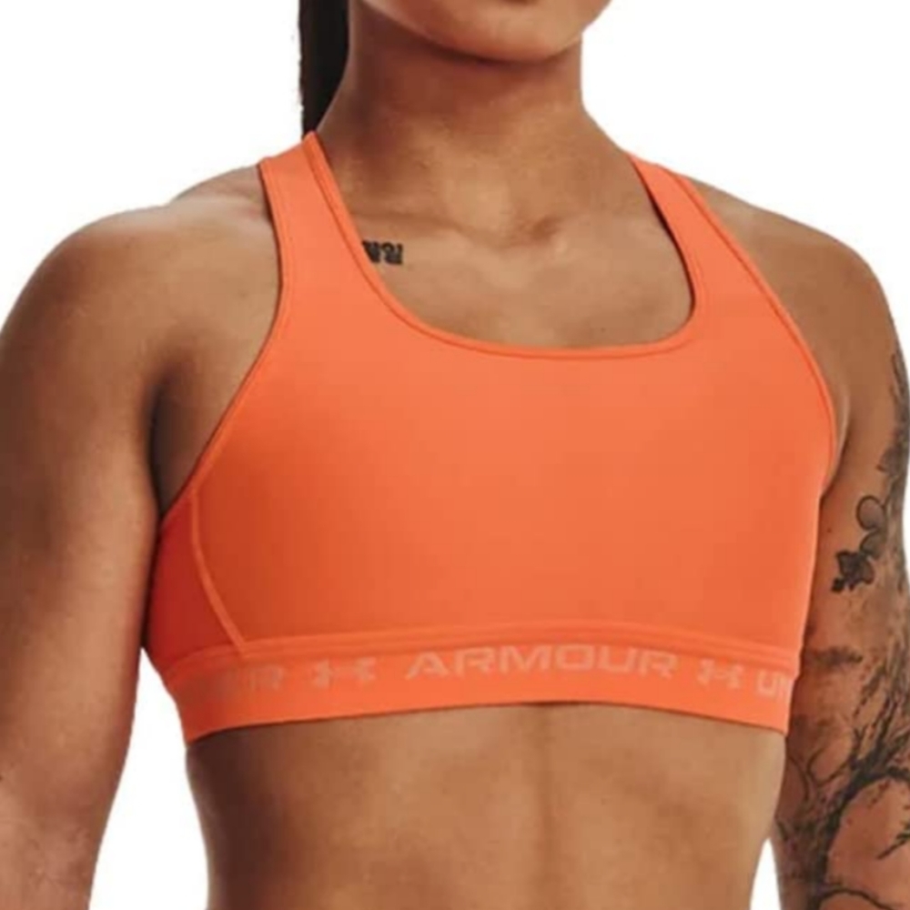 Under Armour Mid Crossback Sports Bra Orange Blast XL NWT